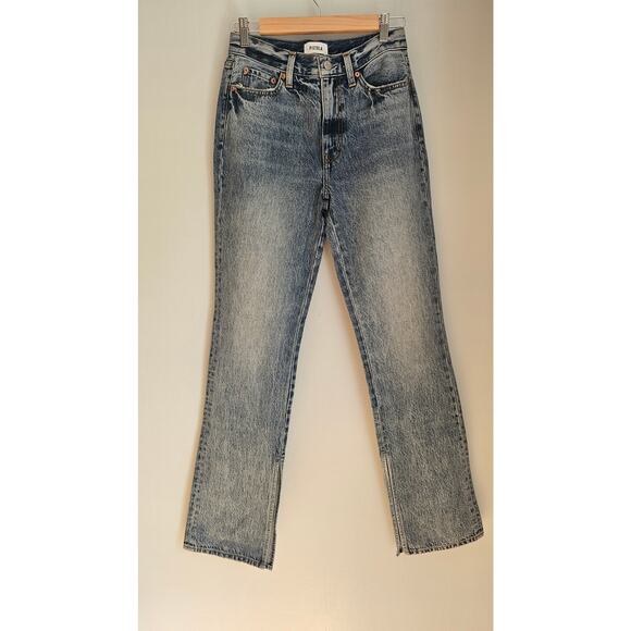 Pistola Jeans High Waist Split Hem Straight Leg Jeans Sz 27, Retail $168 - Picture 1 of 12